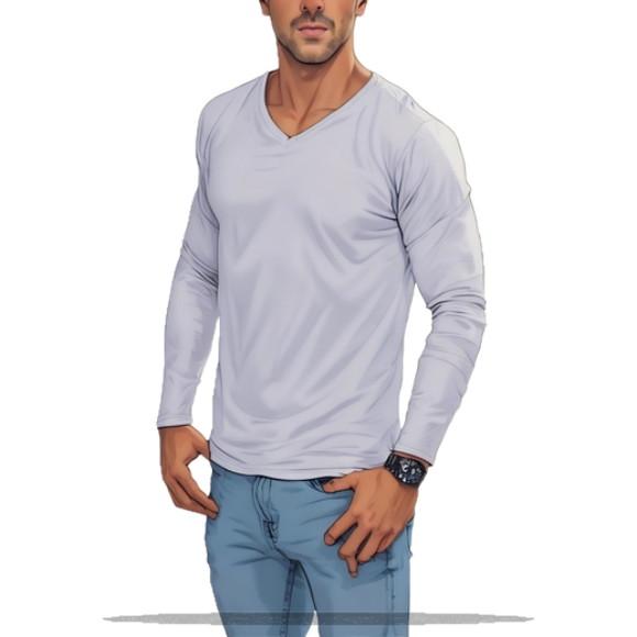 Molde para Costura em pdf Camiseta m Longa Masc Gola V Pp-xg