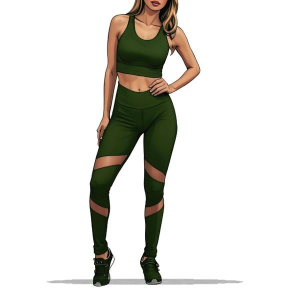Molde para Costura em pdf Conj Academia Legging + Top P - Gg