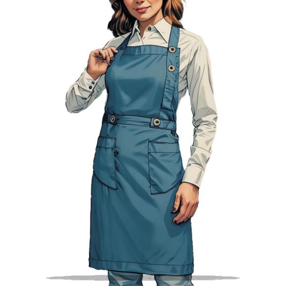 Molde para Costura em pdf de Avental Cozinha Fem Lindo P-xxg