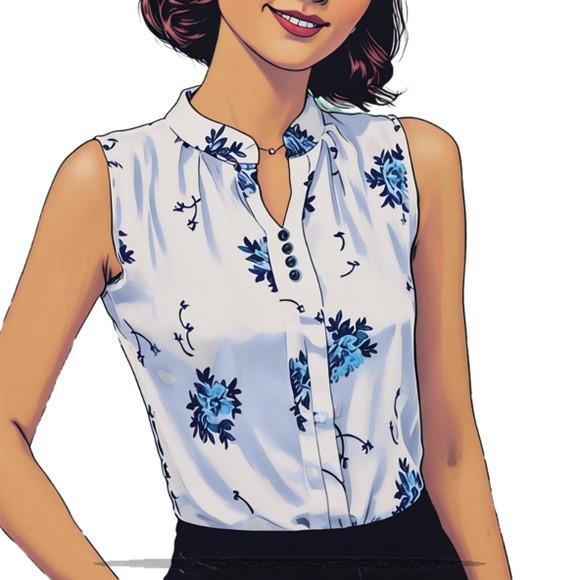 Molde para Costura em pdf de Blusa Regata Gola Padre P - Xxg