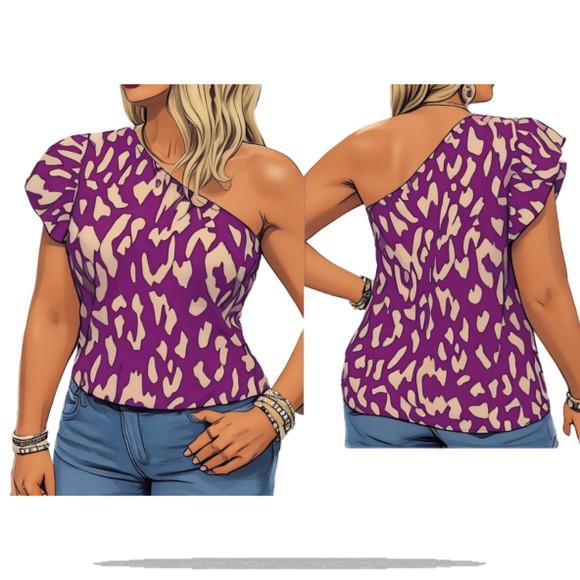 Molde para Costura em pdf de Blusa Um Ombro P ao Xxg