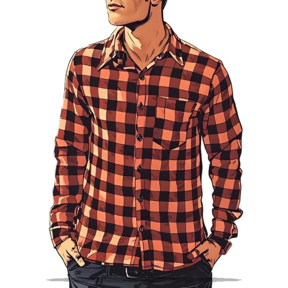 Molde para Costura em pdf de Camisa Masc Xadrez do P ao Xxg