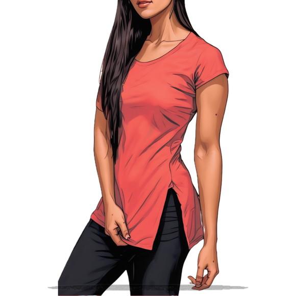 Molde para Costura em pdf de Camiseta Longline Fem Pp ao Xg