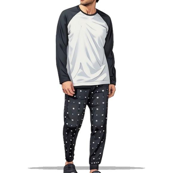 Molde para Costura em pdf de Conj Pijama Raglan Masc Pp-xxg