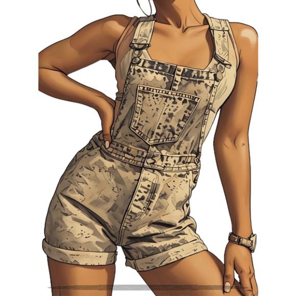 Molde para Costura em pdf de Jardineira Jeans do P ao Xxg