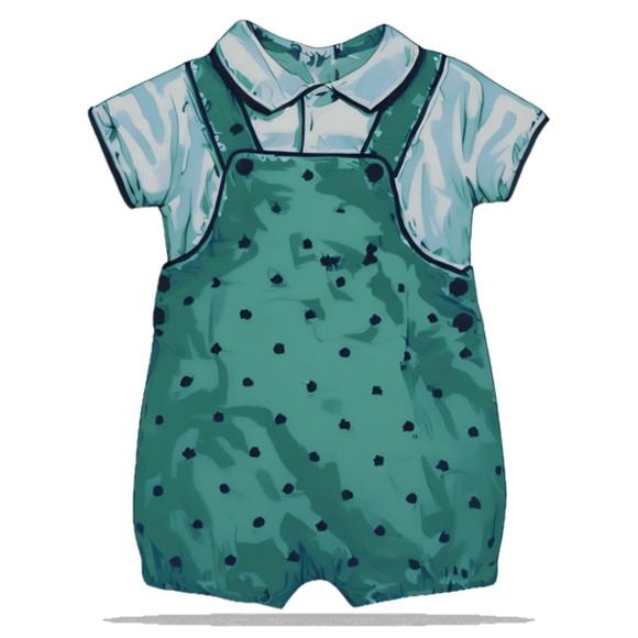 Molde para Costura em pdf de Jardineira Camisa Bebe Rn-24 m