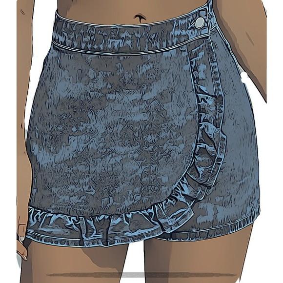 Molde para Costura em pdf de Short Saia Jeans Inf 2 ao 14