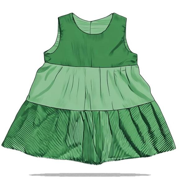 Molde para Costura em pdf de Vestido Inf Dois Babados 2 a 14
