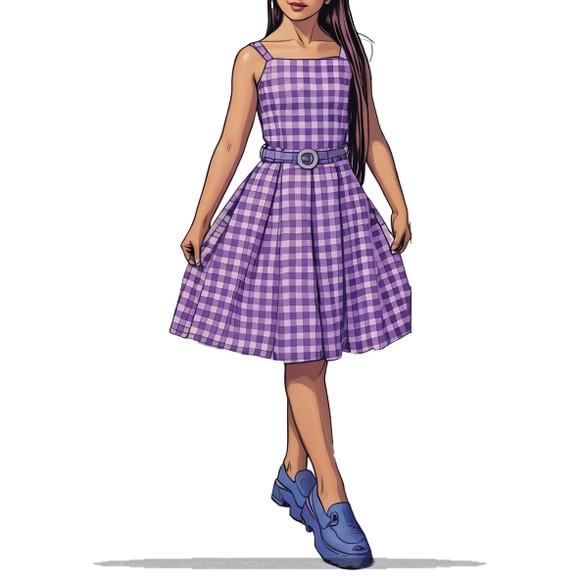 Molde para Costura em pdf de Vestido Rodado Inf 4 a 14 Anos