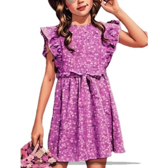 Molde para Costura em pdf Vestido Inf Babado na Manga 2 a 14