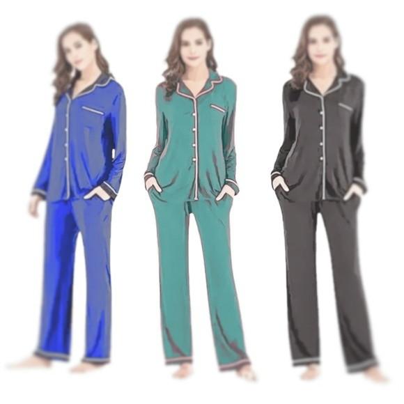 Molde Pijama Americano Botões Longo Malha P ao Gg