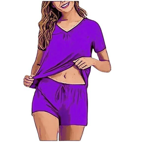 Molde Pijama Feminino Manga Curta Gola V P ao Gg