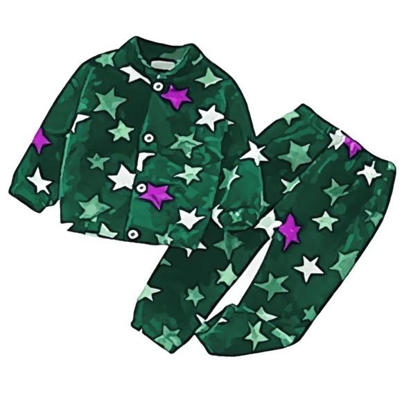 Molde Pijama Infantil Botão Aberto Soft Fleece 2 ao 14