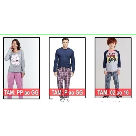 Molde Pijama Inverno Fem Masc e Infantil