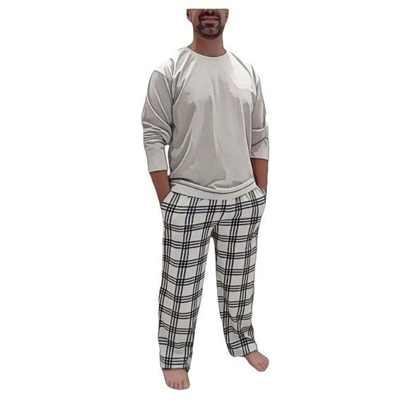 Molde Pijama Longo Masculino Inverno P ao Xxg