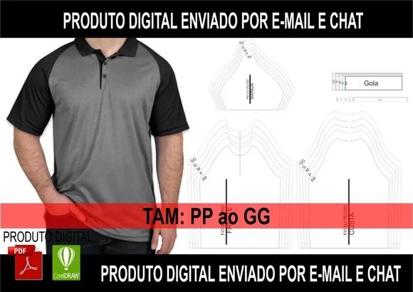 Molde Polo Raglan Masculina + Gabarito