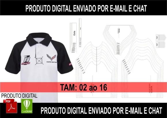 Molde Polo Raglan Infantil + Gabarito