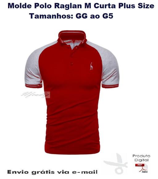 Molde Polo Raglan Manga Curta Plus Size #229