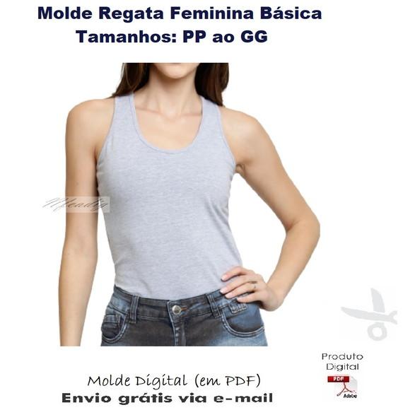 Molde Regata Feminina Básica (PP ao GG) #324