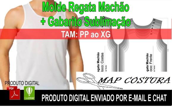 Molde Regata Machão + Gabarito Sublimação