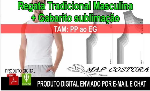 Molde Regata Masc.tradicional + Gabarito Sublimação