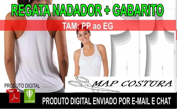 Molde Regata Nadador Feminina + Gab Sublimação
