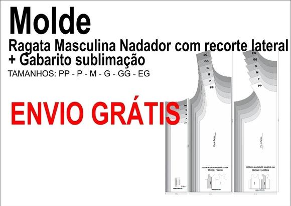 Molde Regata Nadador Masculina com Recorte