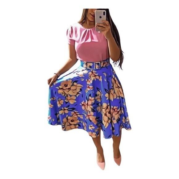 Molde Saia Gode + Blusa Manga Curta P ao Gg