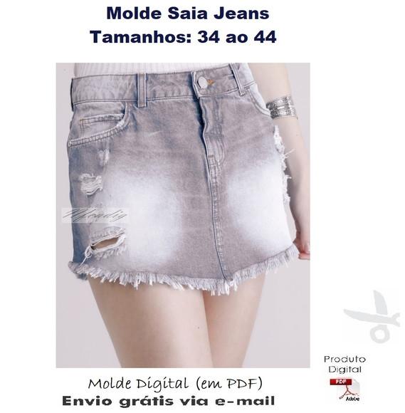Molde Saia Jeans por e-mail 34 ao 44 #329