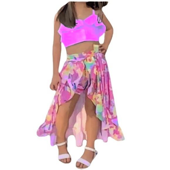 Molde Saia Mullet e Cropped Top Infantil 2 ao 14