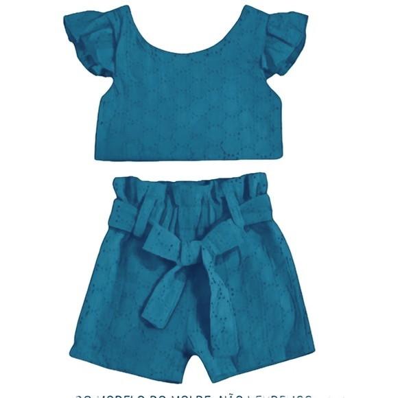 Molde Short Clochard e Cropped Infantil 2 ao 14