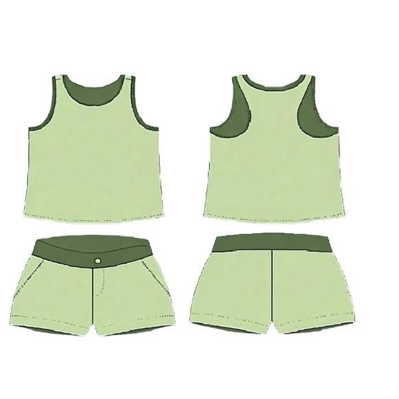 Molde Short e Blusa Regata Fem