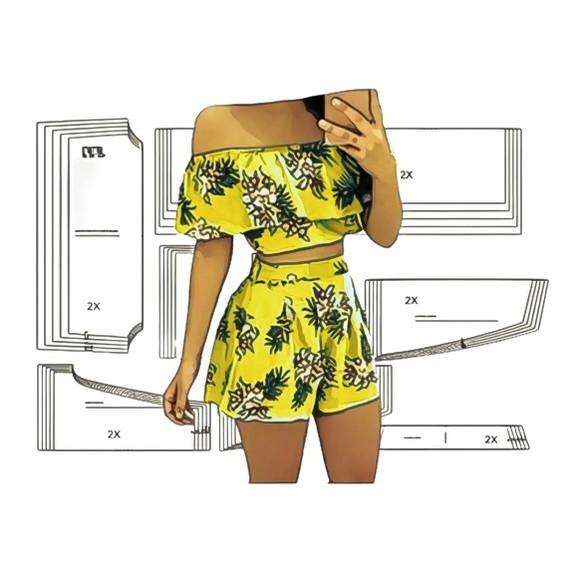Molde Short e Cropped Ciganinha P ao Gg