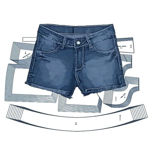Molde Short Jeans Feminino Infantil