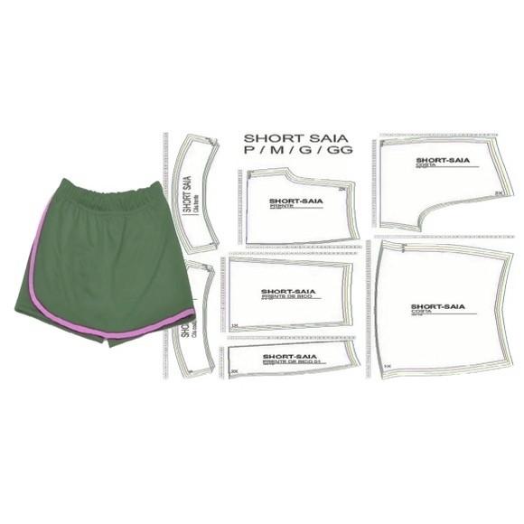 Molde Short Saia Fitness P ao Gg