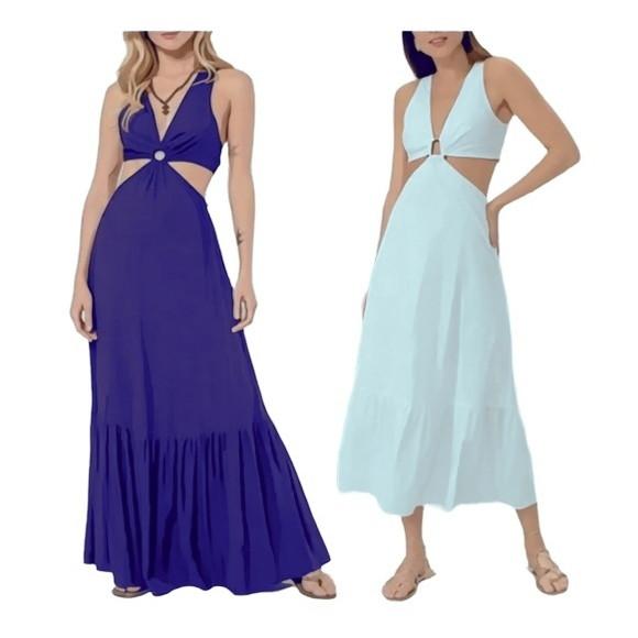 Molde Vestido com Argola e Babados P ao Gg