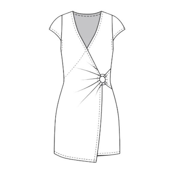 Molde Vestido Envelope com Amarração Lateral P ao Gg