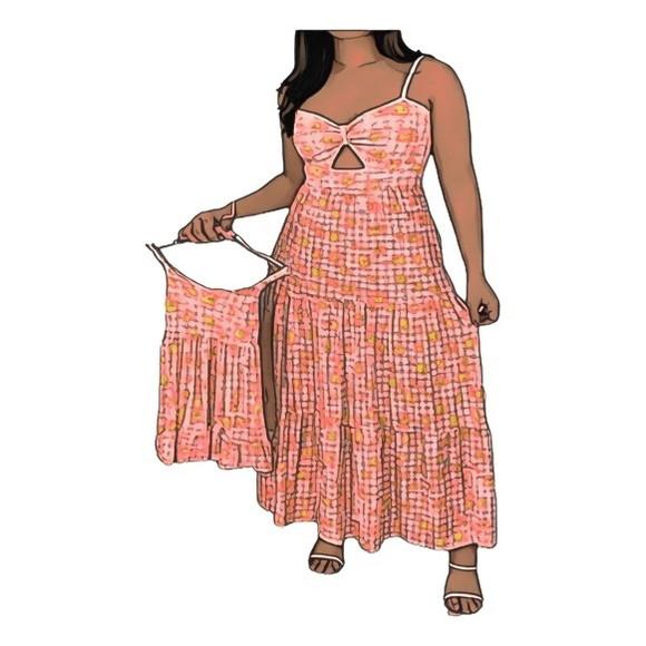 Molde Vestido Mãe e Filha de Alças P ao Gg e 2 a 14