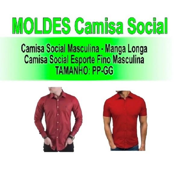 Moldes Camisa Social Manga Curta e Longa