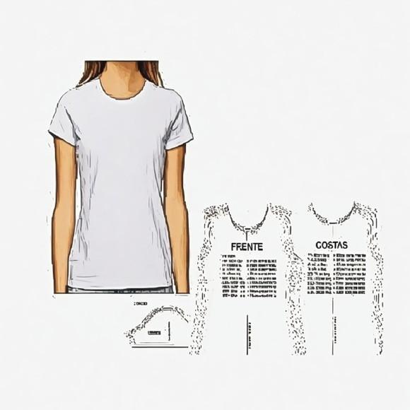 Moldes Camiseta Feminina Baby Look, T-shirt. com Manga