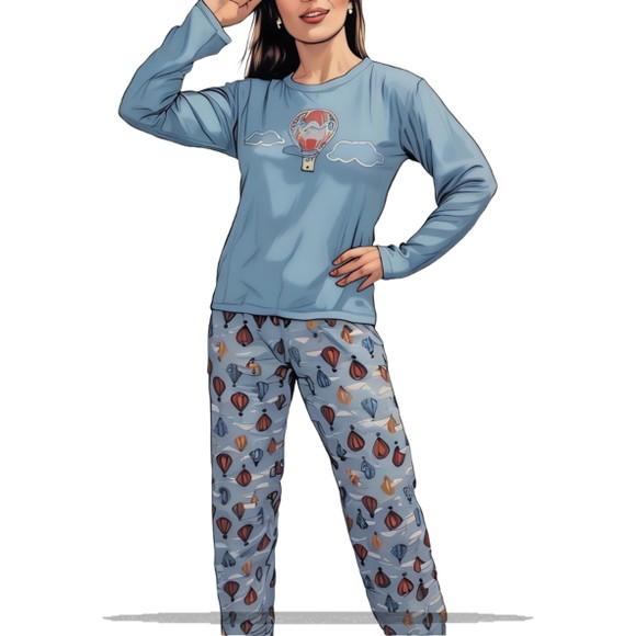 Moldes Digitais em pdf - Conj Pijama Longo Fem do Pp ao Gg