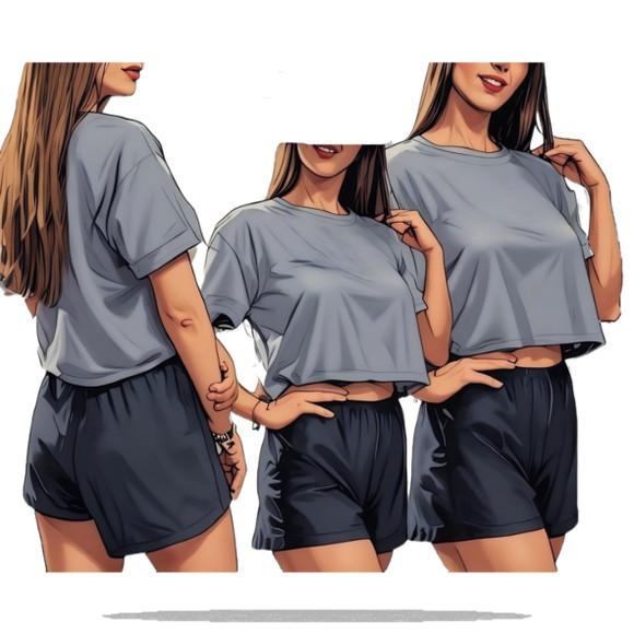 Moldes Digitais em pdf - Pijama Cropped + Short do P ao Xxg
