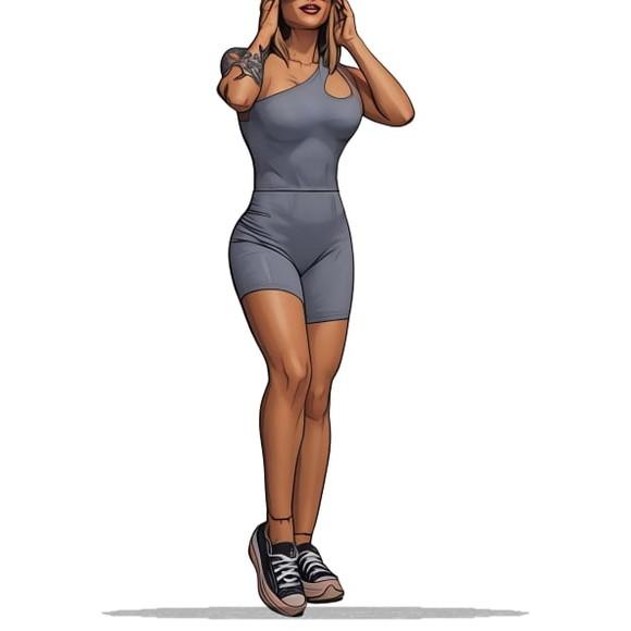 Moldes Digitais em pdf - Macaquinho Fitness Decote Gota P-gg