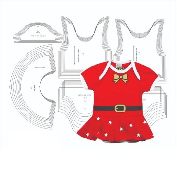 Moldes Digital - Modelagem de Body Mamãe Noel - Natal