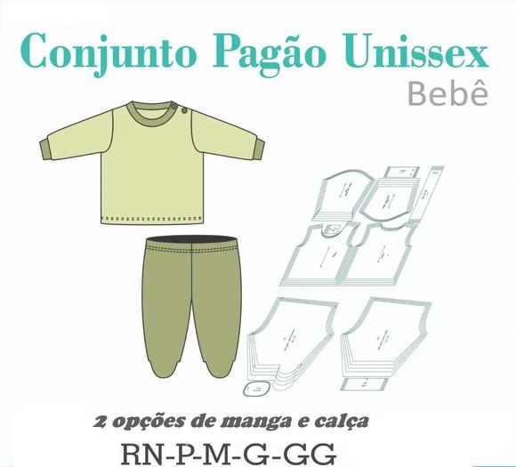 Moldes Digital Conjunto Pagão com Opções de Manga e Calça