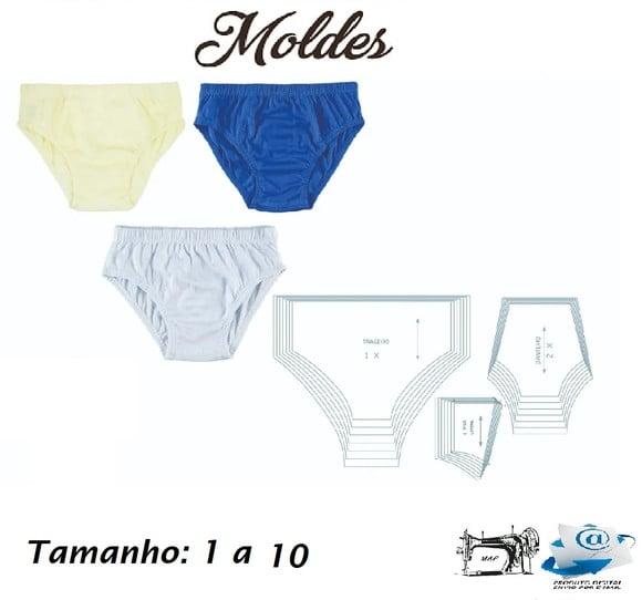Moldes Digital de Cueca Infantil Básica