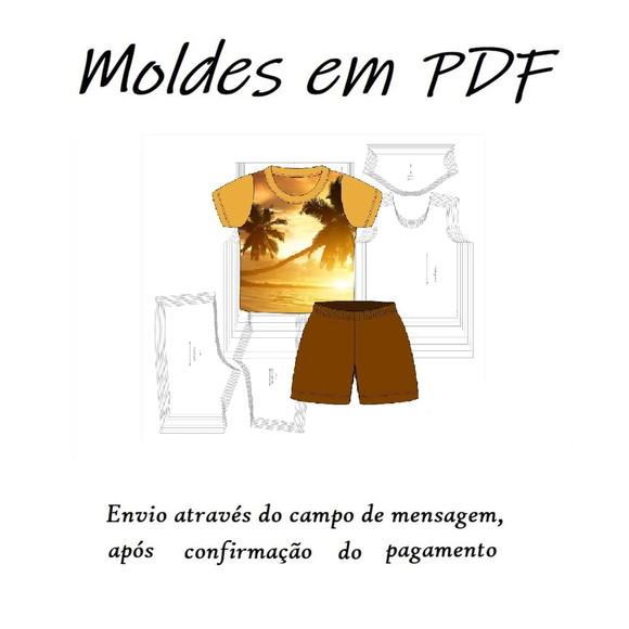 Moldes Digital Modelagem de Conjunto Verão Básico Infantil