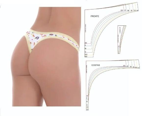 Moldes Modelagem Calcinha Fio Dental Básica Modelagem Íntima