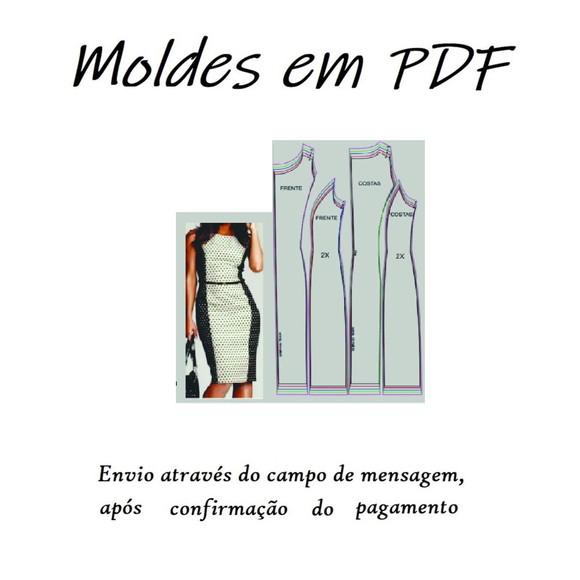 Moldes Modelagem Vestido Tubinho Midi Feminino Social