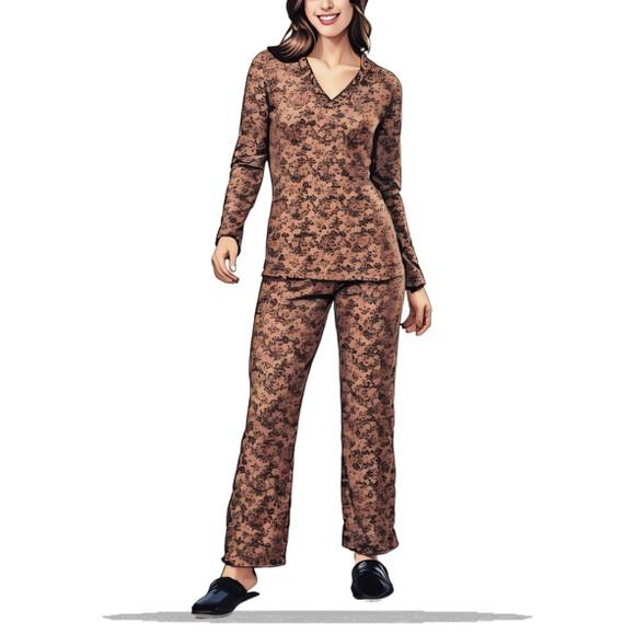 Pijama Inverno Adulto Fem Gola V do Pp - Xg